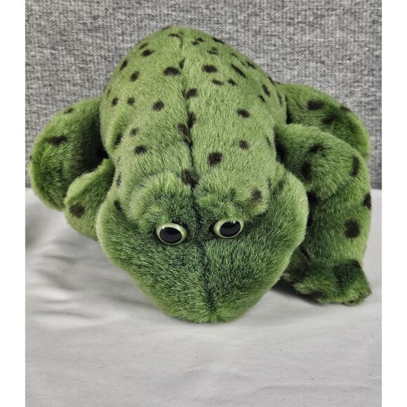 GUND VINTAGE 80's GREEN JEREMIAH "SITTING BULLFROG PLUSH" TOY CROAKING RATTLE 8" - Picture 6 of 9